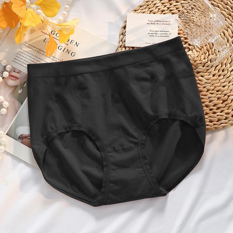 Große Größe Damen Frühling und Herbst Reine Baumwolle Antibakterieller Schritt Nahtlos Hohe Taille Dreieck Slip