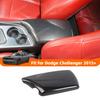 SHINEKA ABS Carbon Fiber Armrest Box Panel Decoration Cover for Dodge Challenger 2015 Up Car Interior Accessories