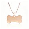 Personalized Stainless Steel Bone Pendant Necklace with Beaded Chain