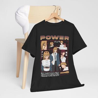 Unisex  Cotton Tee Chainsaw Devil Anime Japanese Manga Chainsaw Man Denji Power