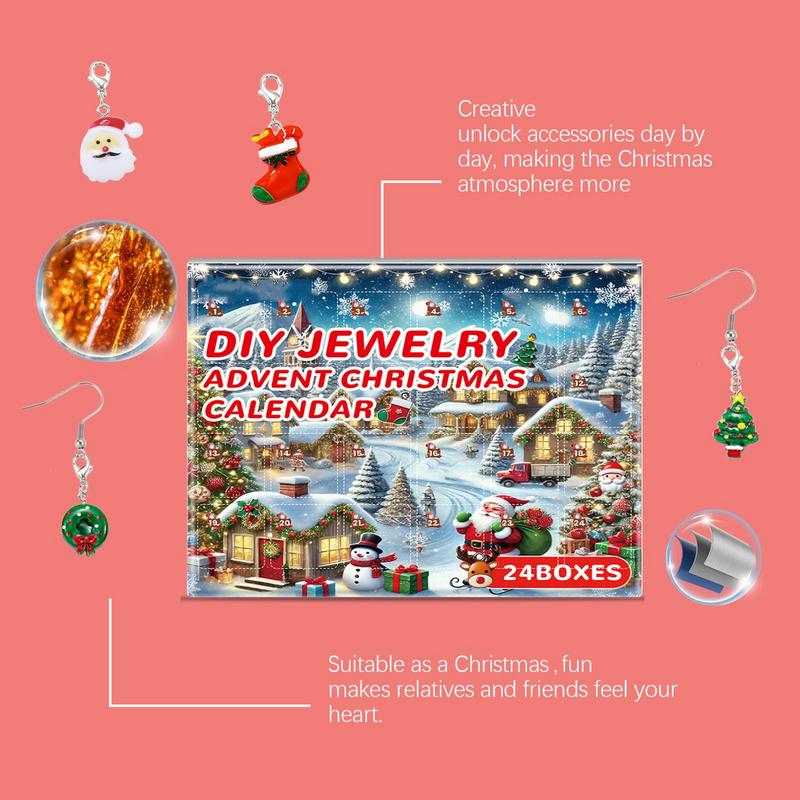 Christmas Jewelry Advent Calendar Jewelry Making Kit For Girls Countdown Calendar Charm Pendant For Jewelry Making Christmas