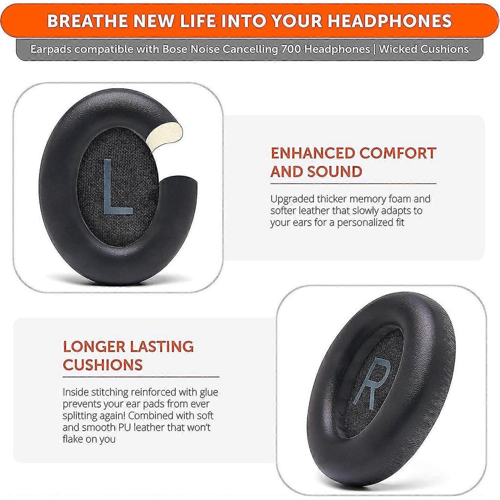 Replacement Ear Pads For Bose 700 Noise Cancelling (black)