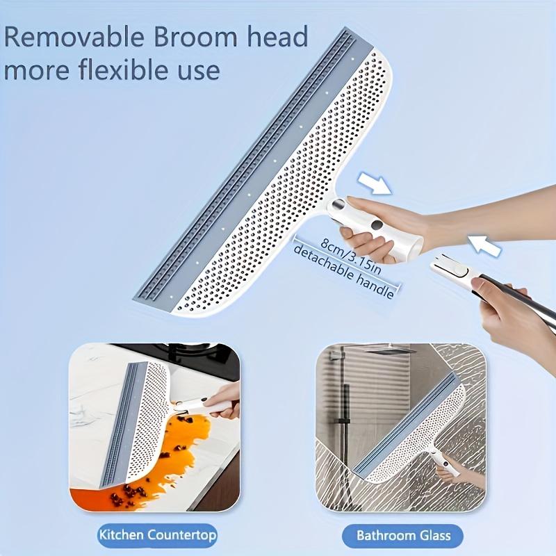 Rubber Floor Broom, Household Rubber Scraper with TRP Soft Silicone Blade for Bathroom Tiles, Garage Concrete, Shower Glass, and Window Cleaning
