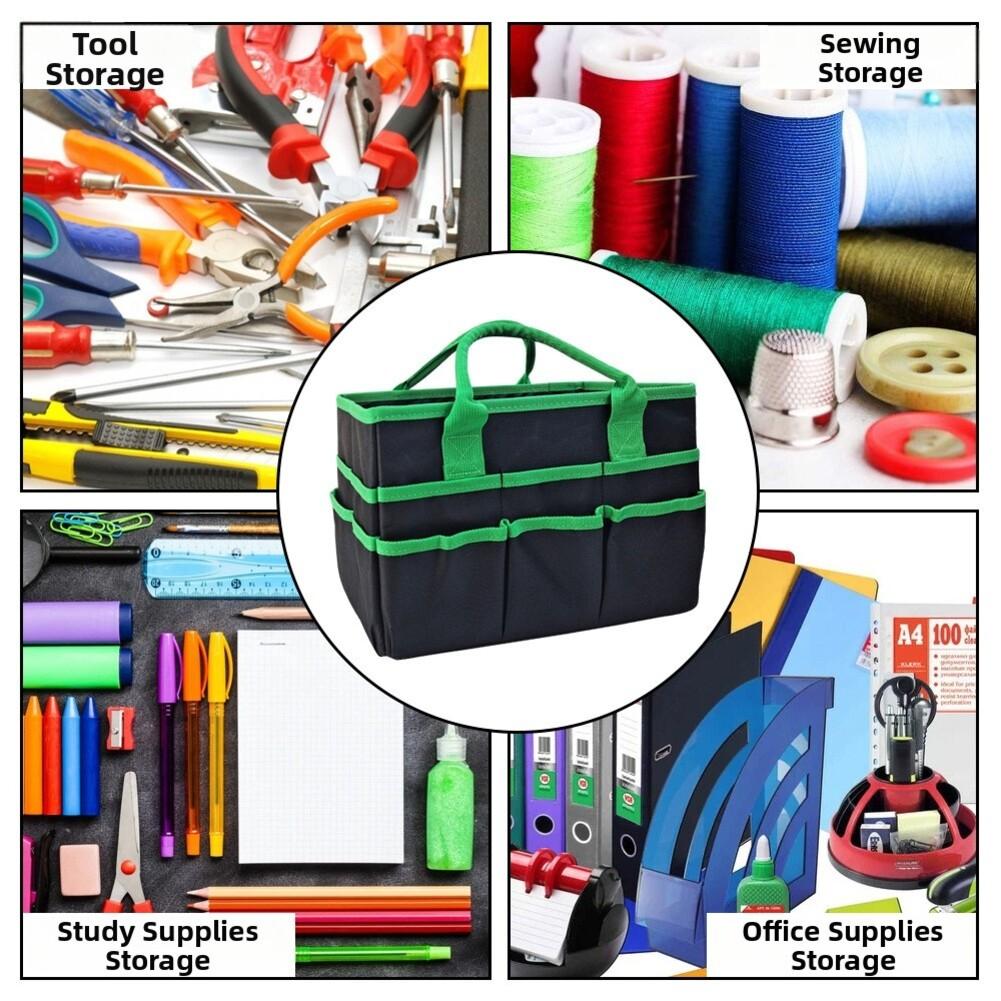 Large capacity classroom storage bag in pink and grey perfect for organizing teaching materials and student supplies