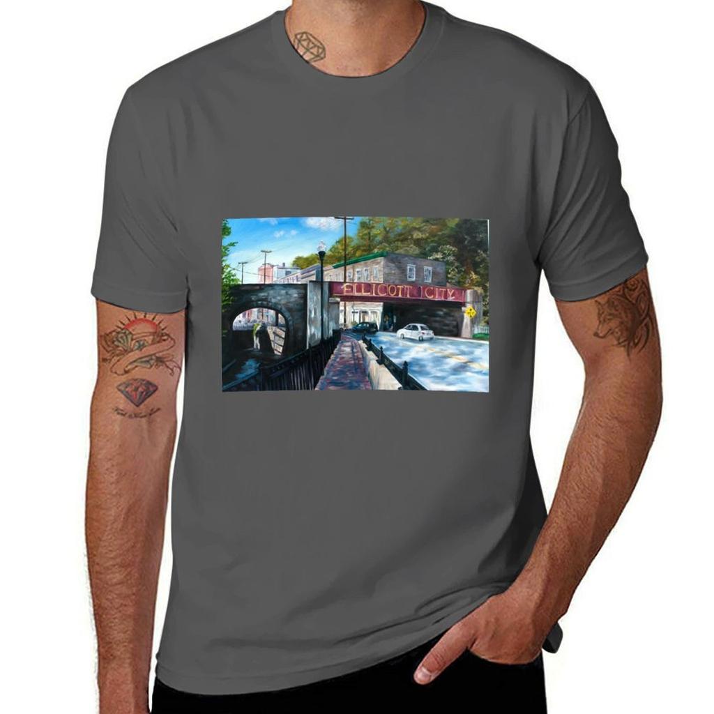 Ellicott City T-Shirt Baumwoll-T-Shirts Mann 100% Baumwoll-T-Shirt 100% T-Shirt Männer 100% Baumwolle Luxusmarken-T-Shirt