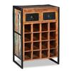 Bottle Rack - VIDAXL - Solid Reclaimed Wood - 16 Bottles - Door(s) and Drawer(s)