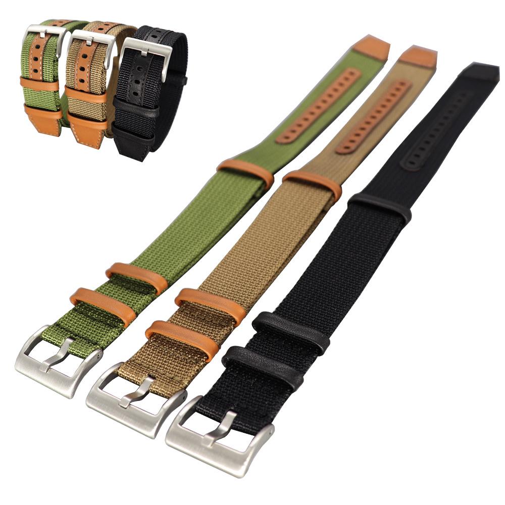 NATO Nylon & Black Leather Watch Strap for Hamilton Khaki Field Vintage - Sizes 20mm & 22mm