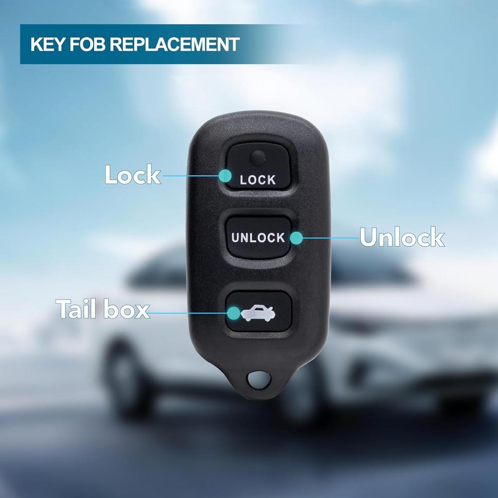 Keyless Entry Key Fob Replacement Fits for 2002-2006 Toyota Camry/ 03-08 Matrix/ 99-03 Sienna/ 02-03 Solara/ 03-08 Pontiac Vibe Car Keyless Entry