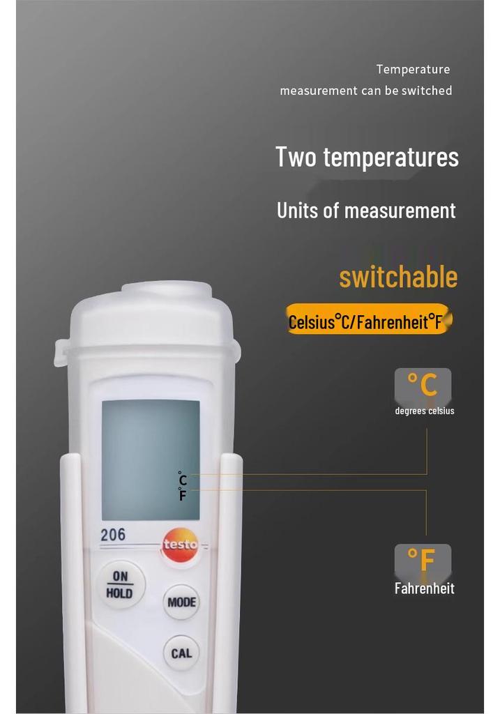 Testo 206 pH Meter: High-Precision Tester for Liquid & Semi-Solid Substances (PH1/PH2/PH3)