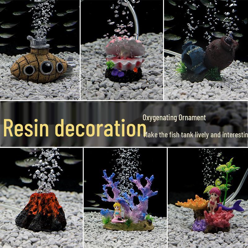 Resin Coral Aquarium Ornament: Creative Fish Tank Decoration and Oxygenating Rockery.