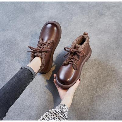 Soft-soled Soft Leather Martin Boots for Women's Spring and Autumn New Versatile, Thin and Comfortable Single Shoes, Velvet Short Boots