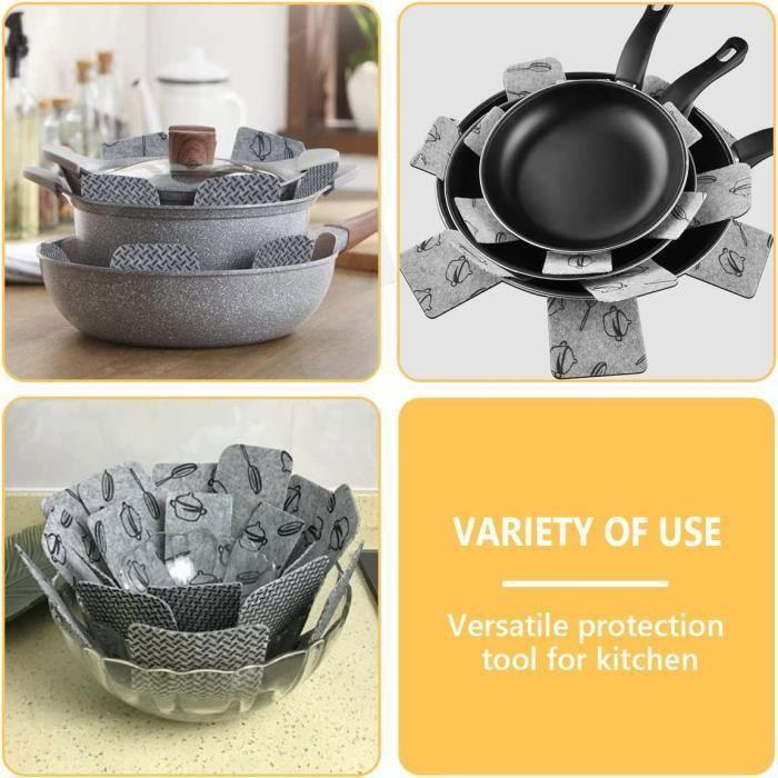 Protections pour poêles et casseroles,Protège-poêles en Feutre,Séparateur de Casseroles,pour poêles,Plats Multicolore SEPARATEUR