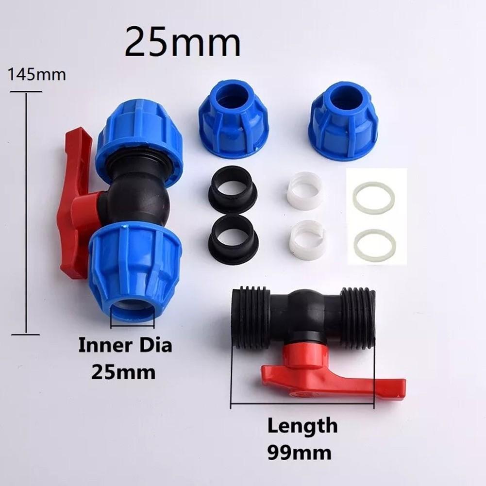 PE Ball Valve Stop Tap Valve Water Pipe Compression Fitting High-quality Plastic
