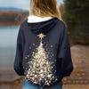 Women's Fashion Sweatshirt Printed Casual Hooded Sweatshirt With Pockets