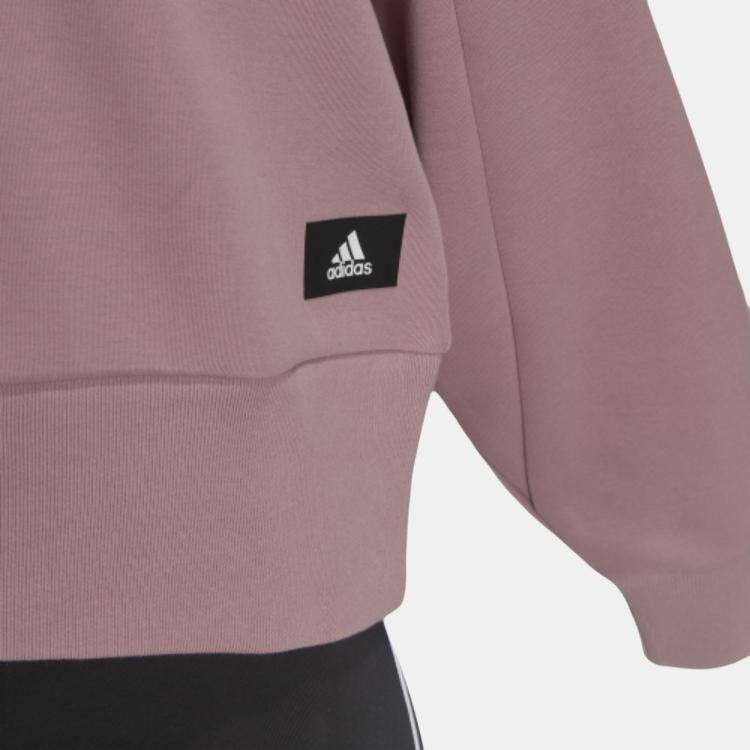 Adidas Fi 3s Crew Sweatshirt with Stripes Women Sweatshirts Purple Pink HD8998