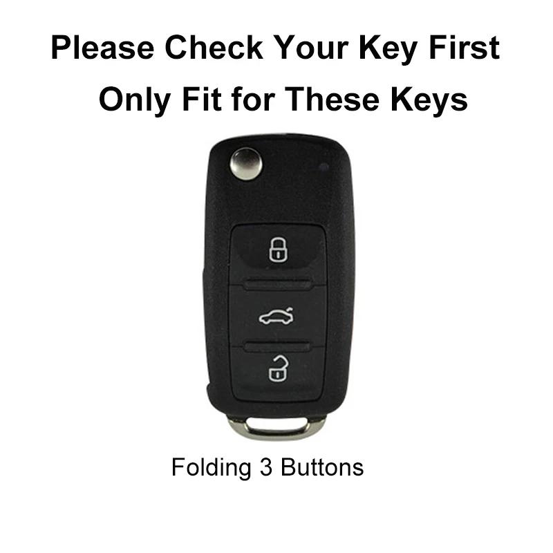 Kryt pouzdra Flip Key Case Shell pro Volkswagen VW Polo Golf Passat Tiguan Beetle Caddy T5 Up Eos Škoda Octavia Seat Leon Altea