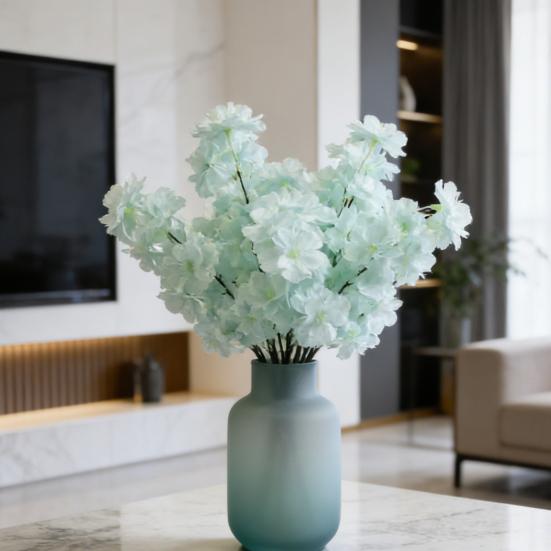 Branches de Cerisier Artificiel 55 cm de Haut Tiges Pêche Fausse Soie Arrangement de Fleurs Artificielles pour Décoration de Table de Maison Mariage