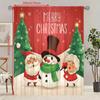 Christmas Tree Printing Curtain Polyester Material Suitable Bedroom Living Room Study Privacy Set Of 2 Made Washable Area Ready