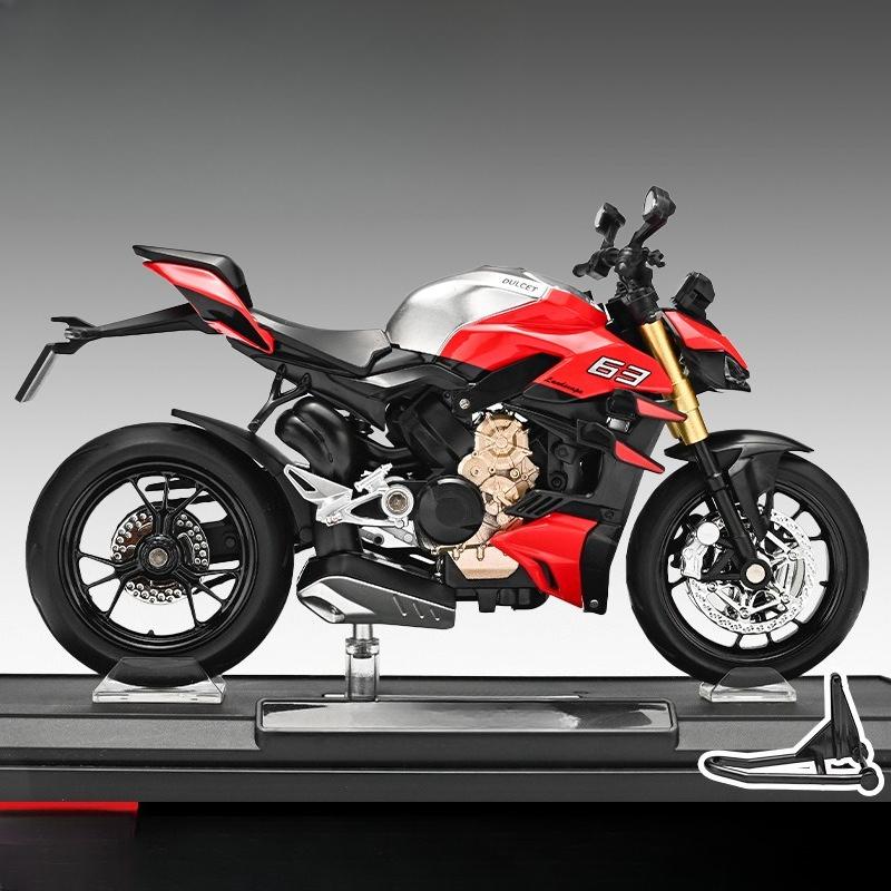 1:12 Du V4S Motorradmodell Simulation Legierung Kinder Sound und Licht Schiebendes Spielzeug Ornament