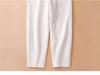 Women's Summer 2025 White Tencel High Waist Harem Pants - Lightweight Nine-Point Cotton Linen Carrot Straight Leg Design