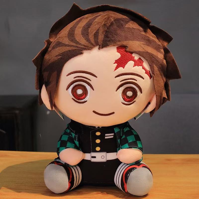 20-25cm Peluche Demon Slayer Relleno Tsugikuni Yoriichi Kokushibou Akaza Kamado Tanjirou Figura de Anime Juguete de Peluche Muñeca Regalo de Cumpleaños