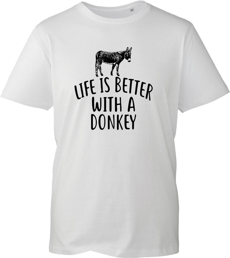 Men's Funny Shirt Life Is Better With A Funny Farm Donkey GIft Casual T-Shirt
