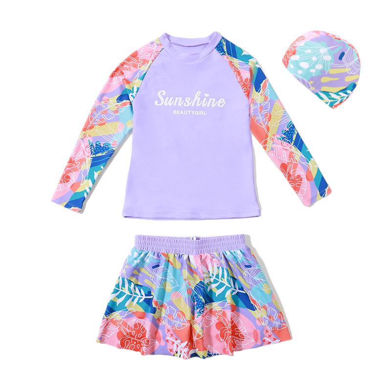 Plus Size Floral Two-Piece Swimsuit: Quick-Dry, UV Protection