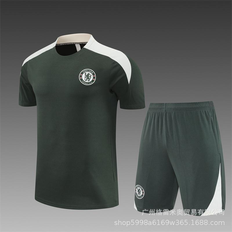 Chelsea Training Jersey Long Sleeve Half-Zip Soccer Shirt Adults Kids Camo Print Breathable Modal Fabric