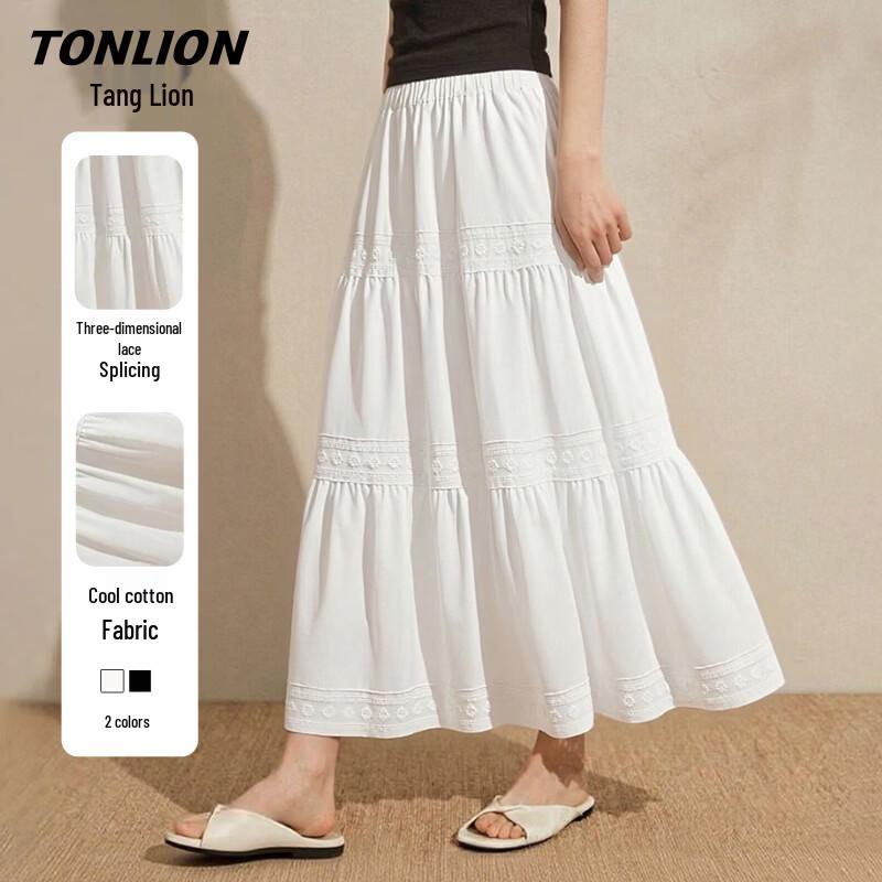 Элегантная женская кружевная юбка-миди А-силуэта TonLion M