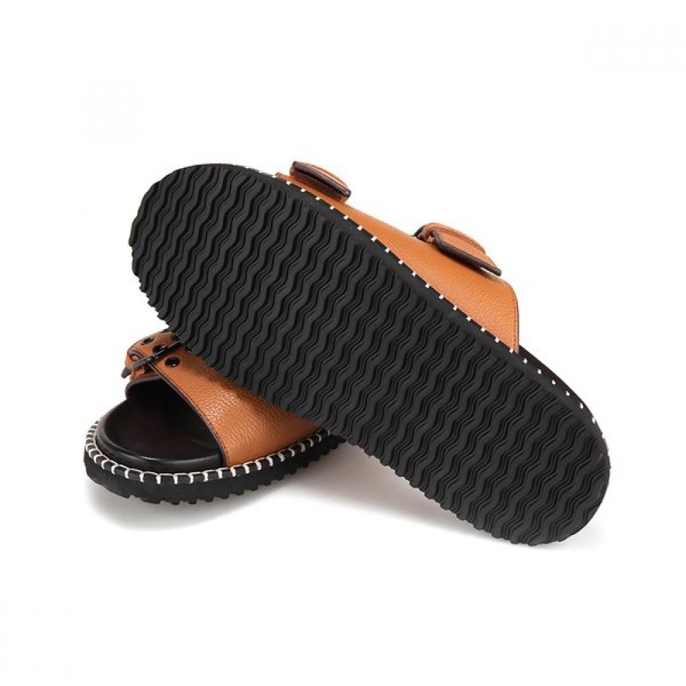 Barbara Leather Buckle Decoration Men S Mule Slide 1.5cm 2 colorS Bmi301