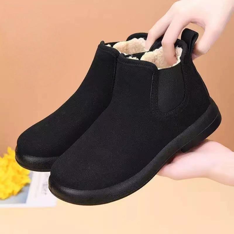Winter Velvet Women's Cotton Shoes Warm Casual Shoes Flat Comfortable Versatile Short Boots Non-slip Snow Boots