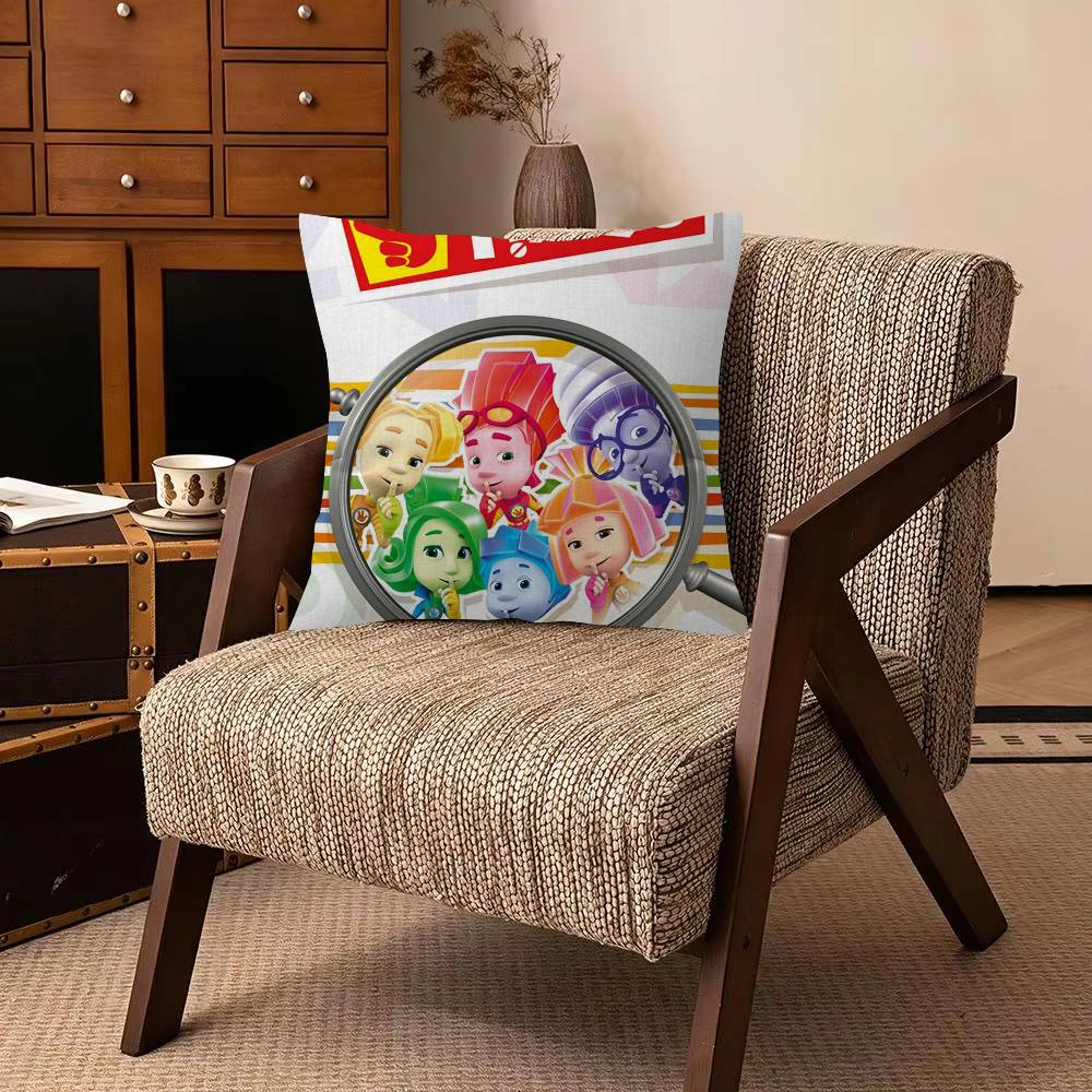 Cartoon TThe FFixies Decorative Polyester Throw Pillow Cover Square Suitable for Home Office Coffee Shop Decor