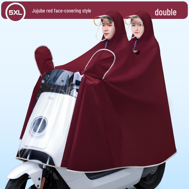 Unisex Electric Car Raincoat: Long, Full-Body, Extra Thick, Waterproof Poncho for Motorcycle Use