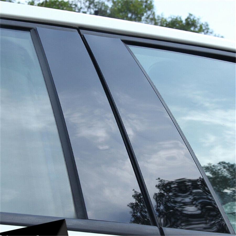 For 04-14 Ford F150 Super Cab Crew Gloss Black Door Window Pillar Posts Trim 4pc