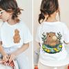 Горячая Распродажа Kawaii Capybara Lovers Kids 1-14Y Хлопковая Футболка Белая Футболка С Короткими Рукавами Мультяшный Топ Двусторонняя Печать для Девочек
