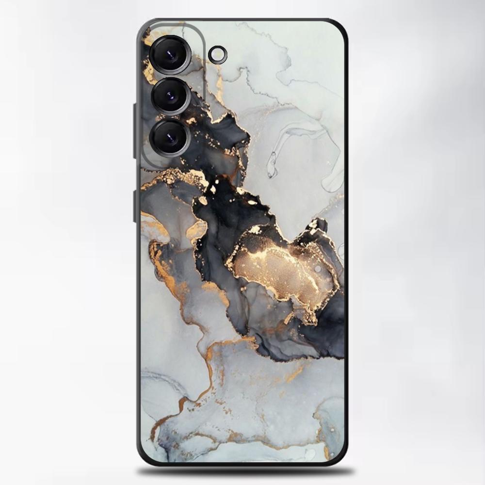 Black Gold Marble Pattern Phone Case For Samsung Galaxy A13,A21s,A22,A31,A32,A52,A53,A71,A80,A91 Soft Black Cover