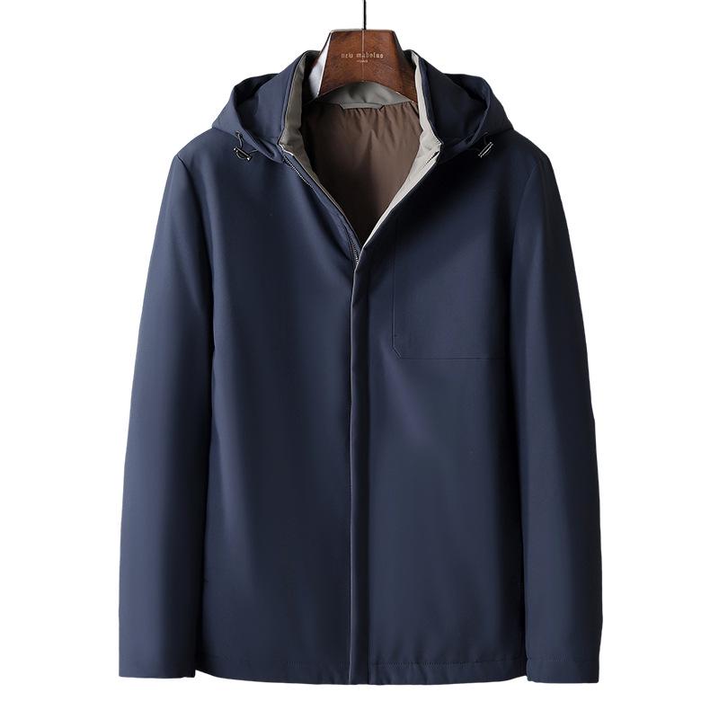 Men s Business Casual Hooded Down Jacket: Autumn/Winter, Detachable Hood. 48