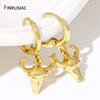 New Trendy Cattle Head Dangle Earrings Gold Plated Brass Animal Charms Drop Hoop Earring For Women Jewelry Party Gift