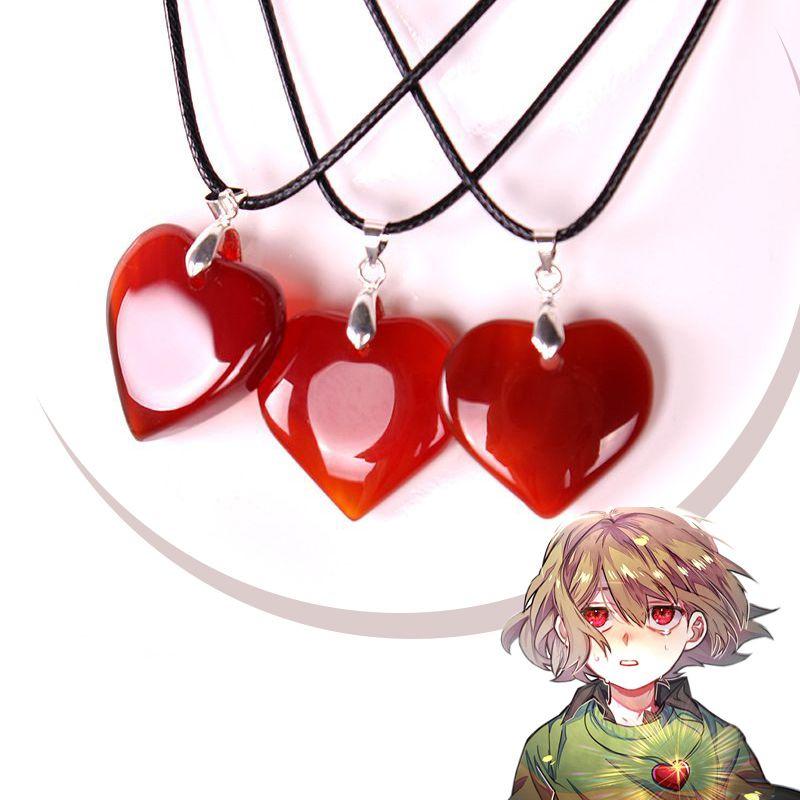 Love Undertale Chara Cosplay Necklace Heart Cosp Pendant Diameter Periphera Game