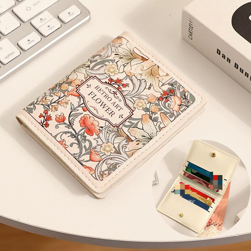 Flower Card Bag Female Niche Advanced Sense Anti-degaussing Card Sleeve Multi-card Cute Small Large Capacity Coin Wallet New