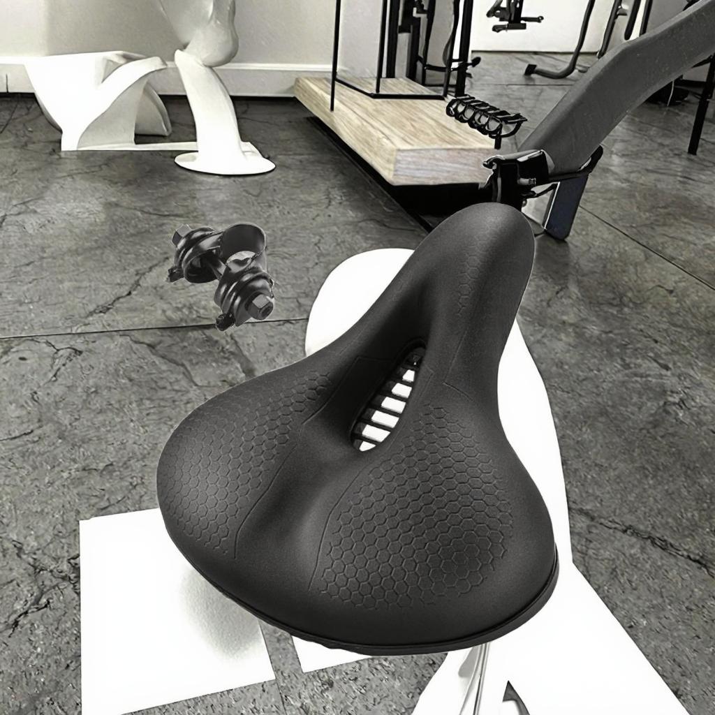 HONGTENG Comfort Bike Saddle Three Designs Wide Bicycle Seat Clamp Soft Leather Plastic Massage for Road Cycling Bikes