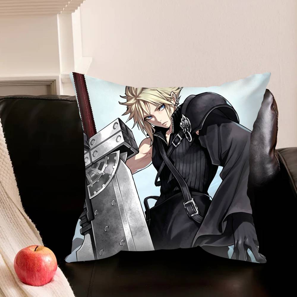 F-Final Fantasy C-Cloud S-Strife F-Ff7 Various Sizes Square Pillowcase For Car Home Bedchamber Decor