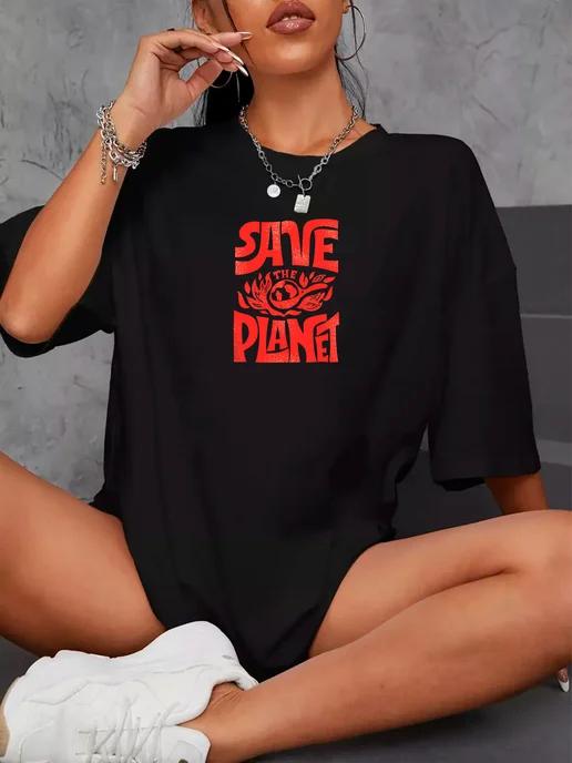 Oversized T-shirt with skateboard print M