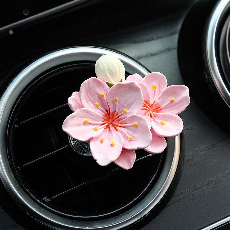

Ins-Style Summer Peach Blossom Cute Pink Air Conditioner Vent Clip Decoration Perfume Aroma Diffuser Stone Pink Peach Blossom Air Freshener