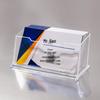 Suport transparent din acril pentru cărți de vizită, design minimalist cu mai multe compartimente și capacitate mare pentru depozitare pe birou.