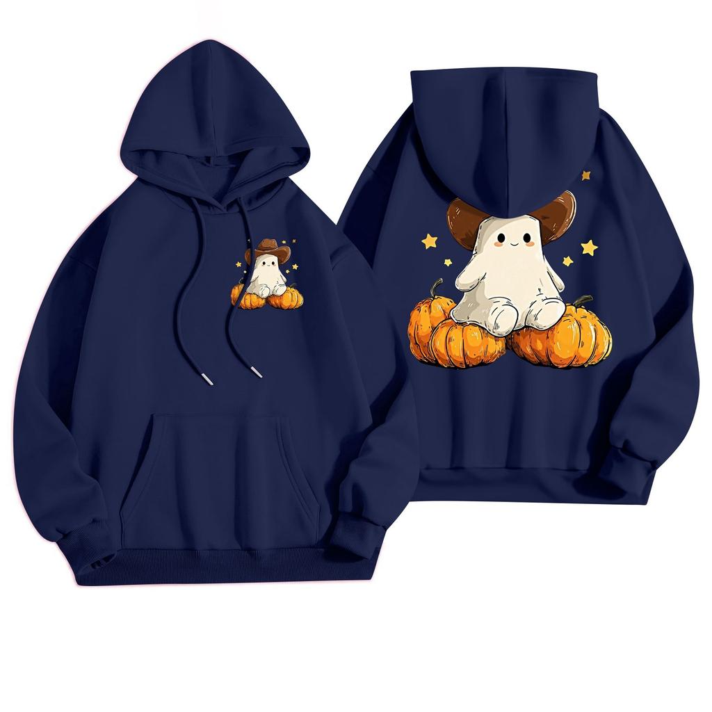 Women's Casual Fashion Halloween Printed Leisure Hooded Sweatshirt With Pockets