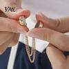 T-shirt Hem Clip 2Pcs Magnetic Clothing Pin for Shortening Pants Legs, Button Legs Shirt Sleeves Hems, Clothes Decorative with Chain Quick Adjustment
