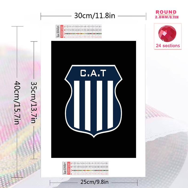 Club Atletico Talleres Pattern  3pcs 100% Round Full Drill 5D DIY Diamond Painting Embroidery Cross Stitch Rhinestone Décor