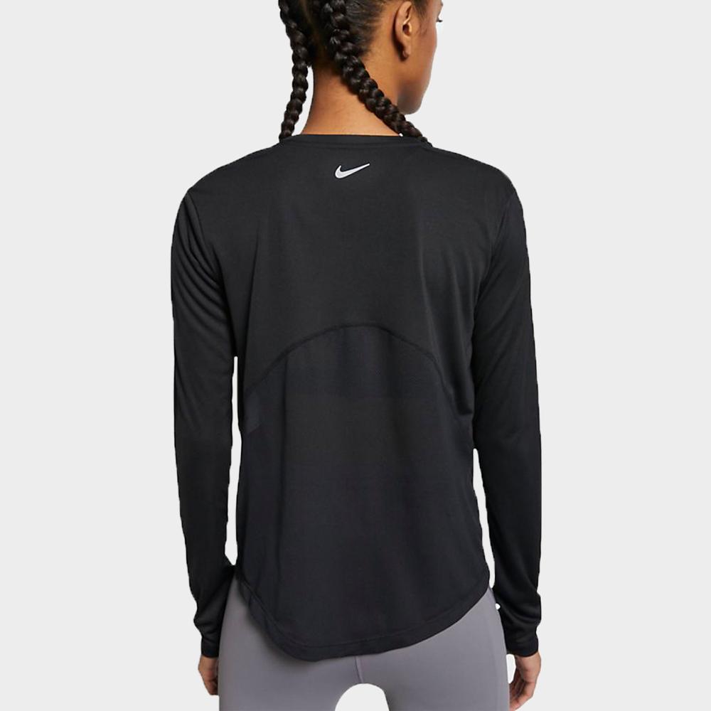 Nike Dri-FIT Slim Fit Long Sleeve Running Training T-Shirt Women Tops Black AJ8129-010