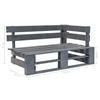 Banc d'angle de jardin en bois gris - vidaXL - Palette - Pour adultes